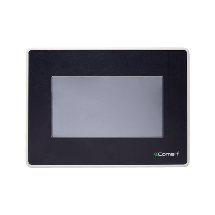 COMELIT - Serie LogiFire - Pannello ripetitore touch 7" resistivo, replica interfaccia 41CPE118, rete RS485/LAN TCP-IP max 64 dispositivi, 24VDC 220mA 41CPR100