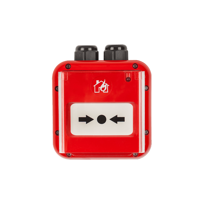 COMELIT - Pulsante allarme manuale indirizzato IP67, isolatore integrato, chiave ripristino, EN54-11/17 41PAE020