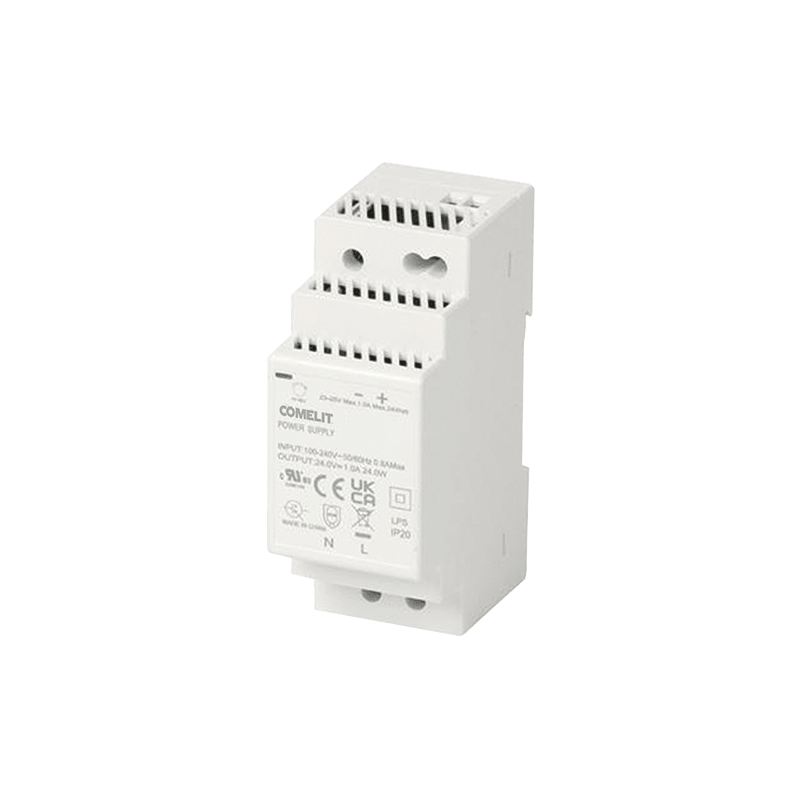 COMELIT - Alimentatore guida DIN 12VDC 2A, ingresso 110-240VAC, uscita 24W