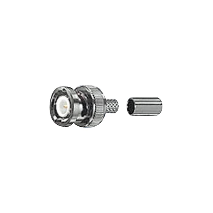 COMELIT - Connettore BNC da crimpare, ottone nichelato, isolamento teflon, cavo RG59/U, confezione 50 pezzi
