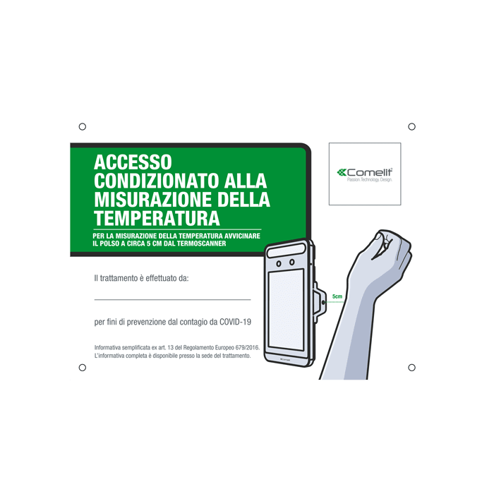 COMELIT - Cartello misurazione temperatura