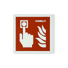 COMELIT - Cartello metallico per pulsante allarme incendio, confezione 5 pezzi, segnaletica conforme normativa