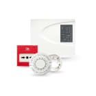 COMELIT - Kit centrale convenzionale 4 zone 43CPC004 + rivelatore fumo 43RFU100 + pulsante 43PAM000 + base diodo 43RBX001