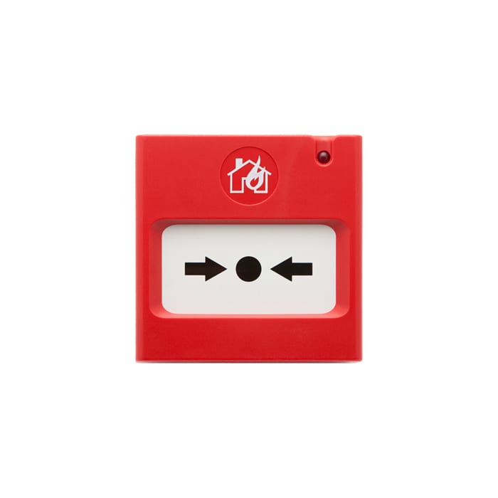 COMELIT - Pulsante allarme manuale convenzionale IP40, LED stato, elemento flessibile, chiave ripristino, ABS rosso, EN54-11