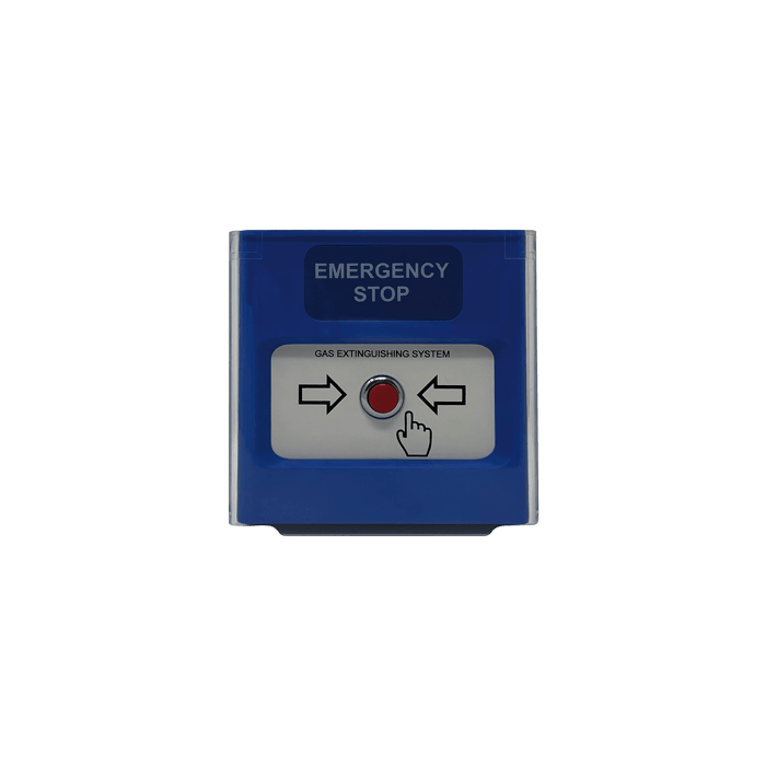 COMELIT - Pulsante blu per arresto estinzione, funzione emergenza stop, segnalazione ottica, installazione parete 46PMS120