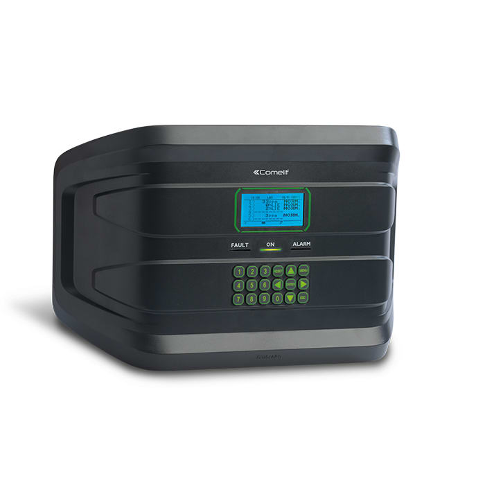COMELIT - Centrale gas da parete 4-24 sensori, display RGB retroilluminato, espandibile 25 relè, 230VAC