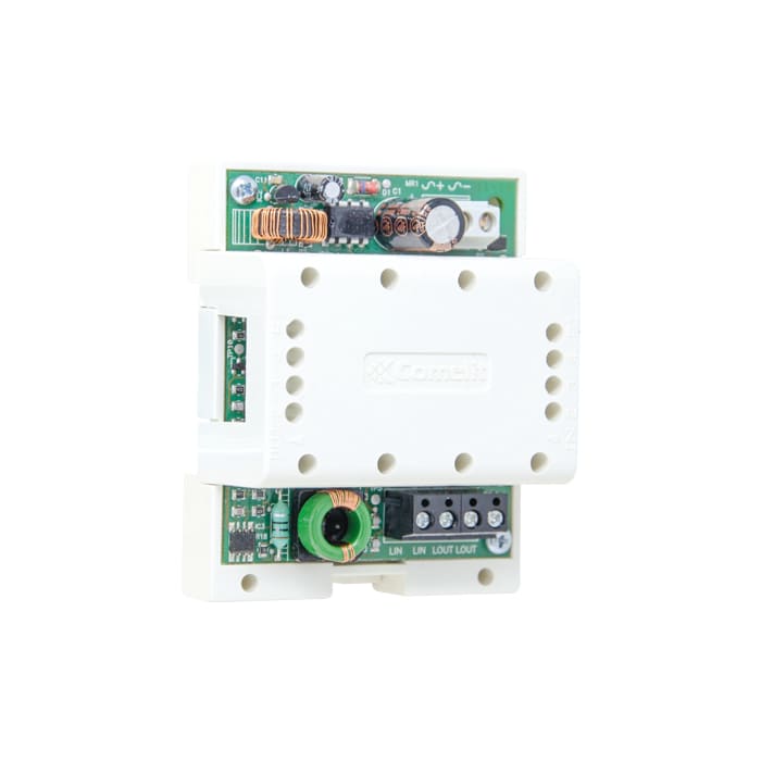 COMELIT - Amplificatore video impianti Simplebus, rigenera segnale montante, microcontrollore, 4 moduli DIN