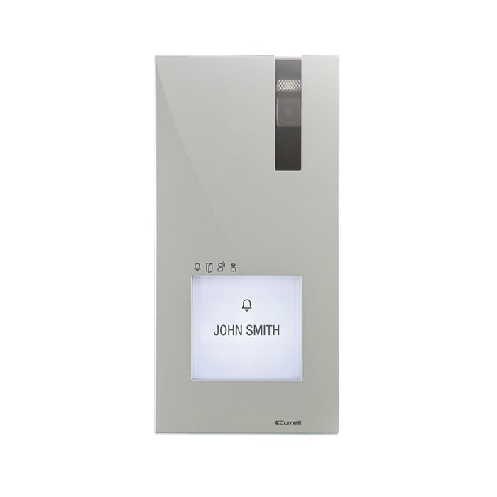 COMELIT - Serie Quadra - Posto esterno video per kit 8561V, sistema ViP, alluminio pressofuso, 1-4 pulsanti capacitivi, preprogrammato