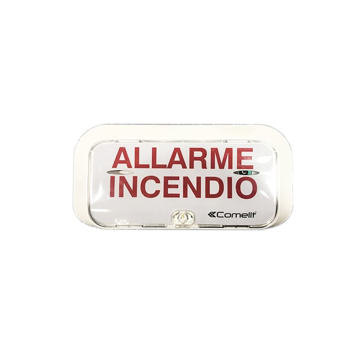 COMELIT - Targa ottico-acustica "Allarme Incendio", LED bianco, EN 54-3 e EN 54-23