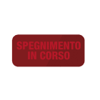 COMELIT - Scritta "SPEGNIMENTO IN CORSO" per pannello ottico-acustico 48CLU003, sfondo rosso, illuminazione LED