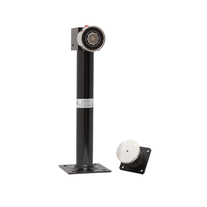 COMELIT - Elettromagnete porta tagliafuoco 100kg con staffa 30cm, montaggio parete, pulsante sblocco, 24VDC