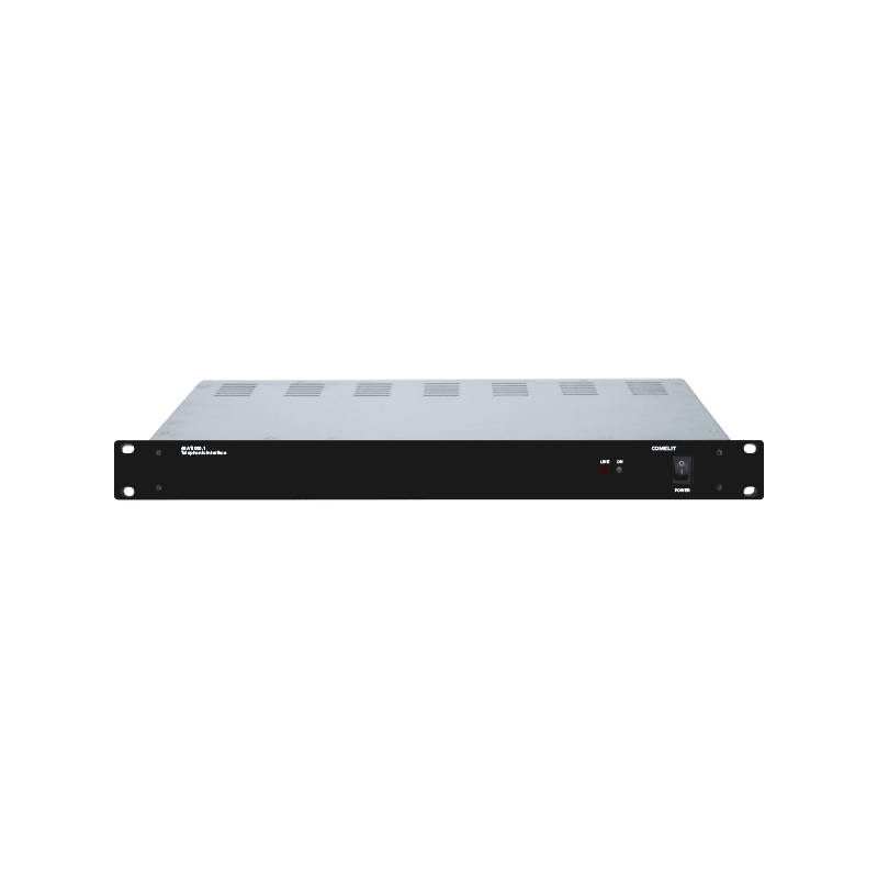 COMELIT - Serie Logirack - Pannello interfaccia telefonica paging, 1 unità modulare, integrazione PABX 49ATI000.1