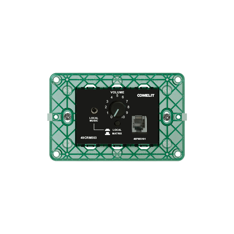 COMELIT - Serie Logirack - Modulo incasso per controllo remoto musica, scatola 503, gestione locale EVAC 49CRM503