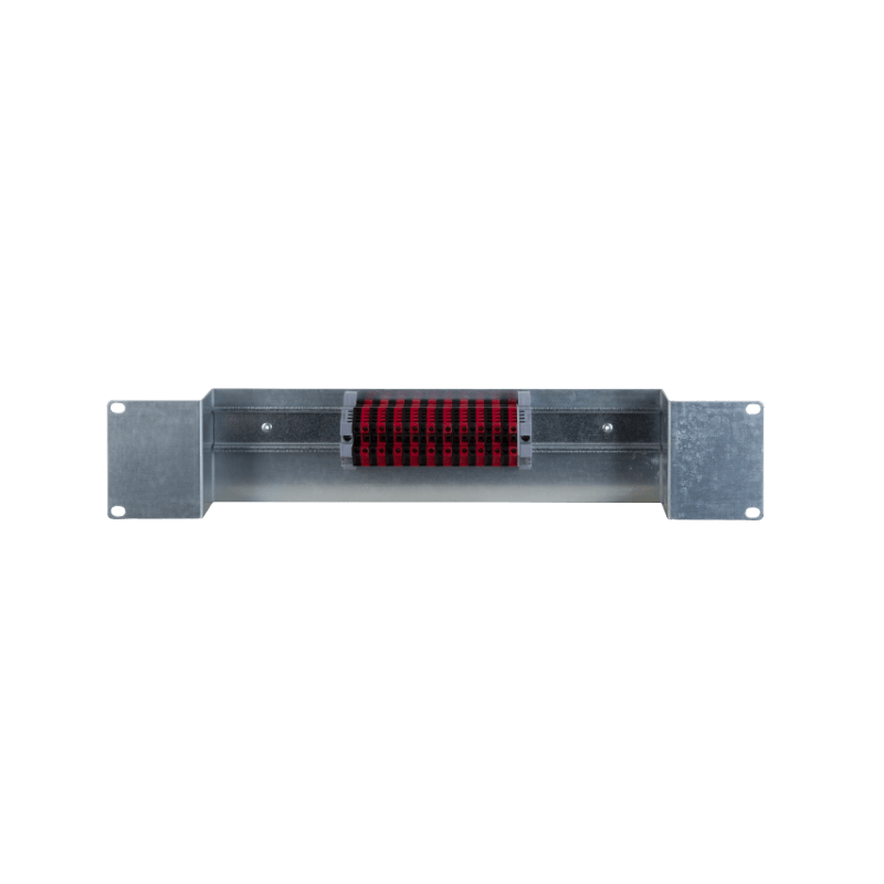 COMELIT - Serie Logirack - Pannello posteriore zincato 20 morsetti (10 neri + 10 rossi), 2 unità modulari, connessioni ordinate