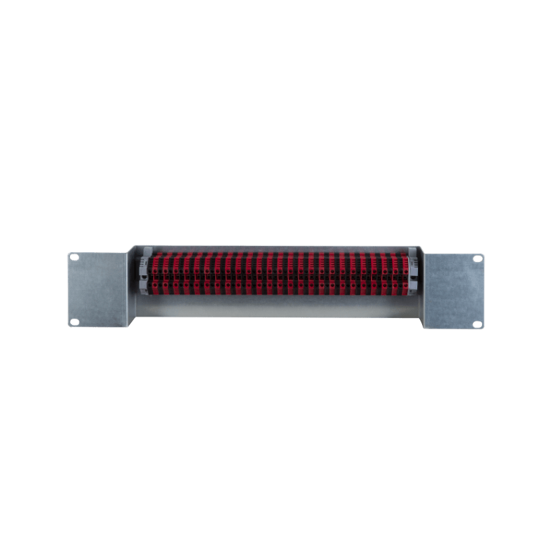 COMELIT - Serie Logirack - Pannello posteriore zincato 50 morsetti (25 neri + 25 rossi), 2 unità modulari, connessioni ordinate