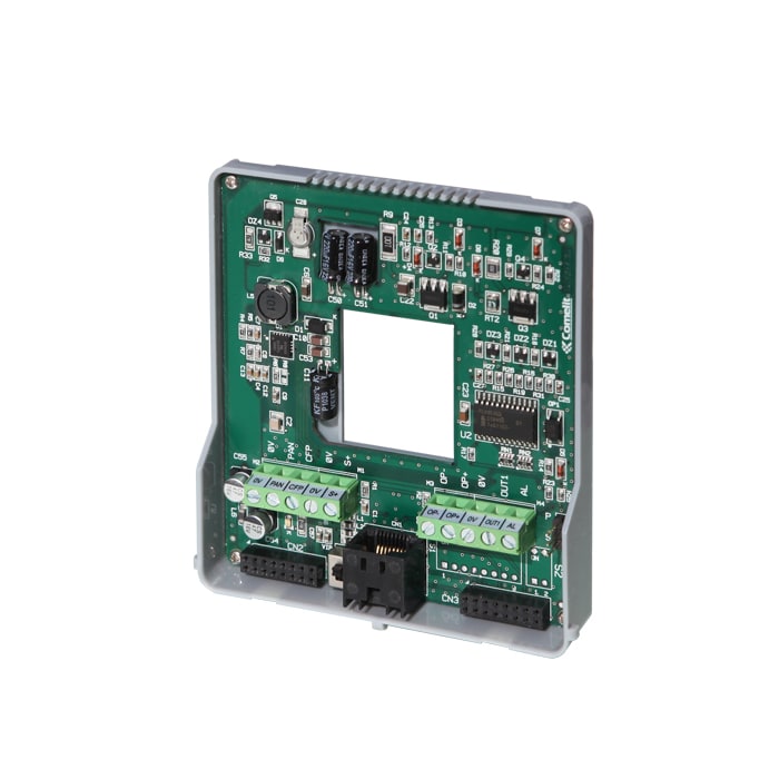COMELIT - Serie Planux - Staffa completamento monitor con gestione chiamata fuori porta, sistema ViP, rubrica interna, ingressi allarme/panico