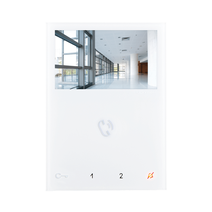 COMELIT - Serie Mini - Videocitofono vivavoce 4.3"/16:9, sistema Simplebus 2, 5 pulsanti touch retroilluminati, full-duplex