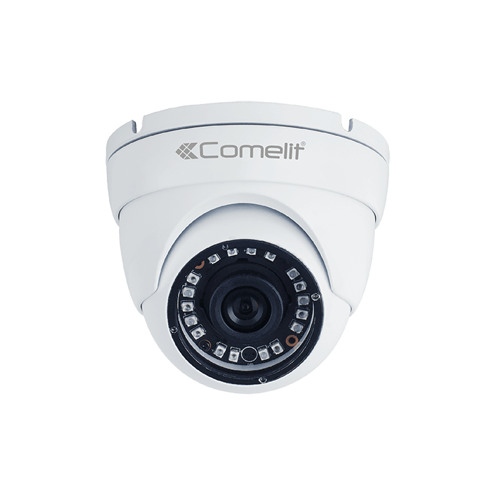 COMELIT - Telecamera AHD minidome 5MP, ottica fissa 3.6mm, IR 25m, contenitore IP66