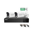 COMELIT - Serie Next - Kit AHD 5MP 4 canali, DVR AHDVR004N05A + 2 telecamere AHBCAMS05FB + alimentatori + cartello videosorveglianza