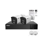 COMELIT - Serie Next - Kit AHD 4 canali 5MP, XVR AHDVR004N05A + 2 telecamere AB04N0FA ColorUP + alimentatori + cartello area videosorvegliata AHKIT004N05B