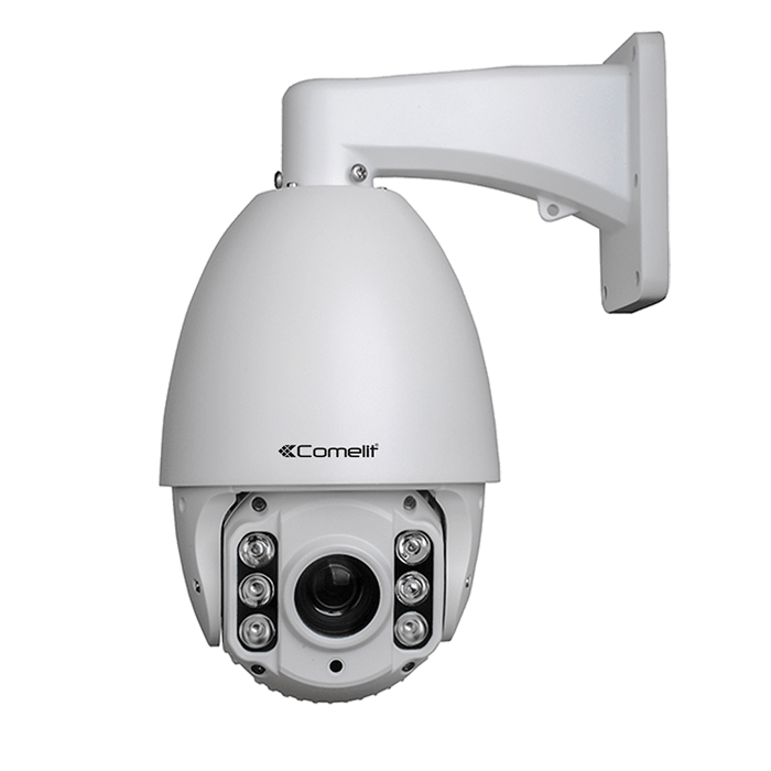 COMELIT - Telecamera AHD PTZ dome Full HD, zoom ottico 10x, Smart IR 80m, IP66 4", supporto e alimentatore