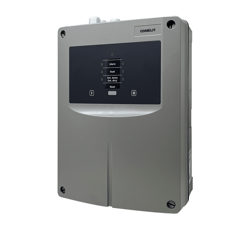 COMELIT - Sistema aspirazione 2 canali per rilevazione precoce, classe A-18/B-56/C-120 fori, 2x300m max, IP54, -30°C/+60°C, EN54-20