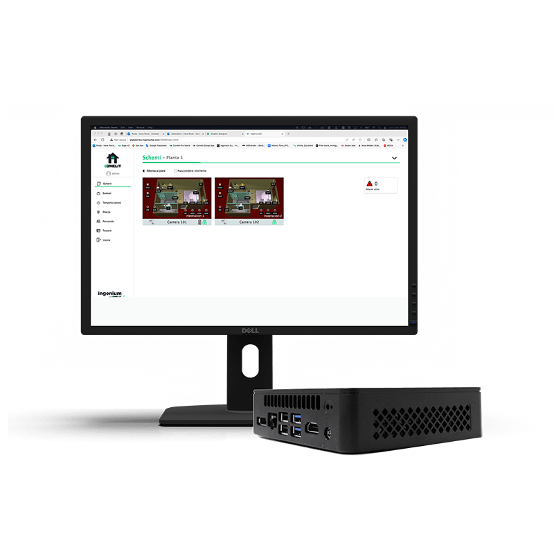 COMELIT - Mini PC software Buildings hotel, gestione fino a 100 zone, RFID-NFC, controllo accessi/ambienti