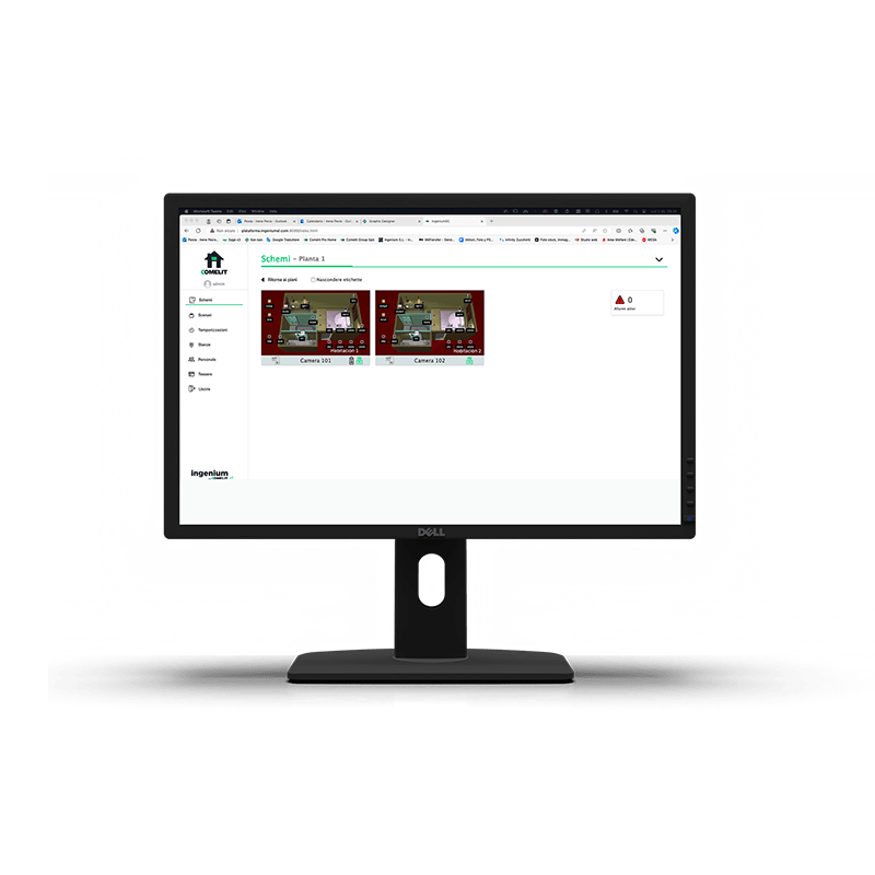 COMELIT - Software Buildings supervisione impianti KNX, gestione fino a 100 elementi, richiede server domotico