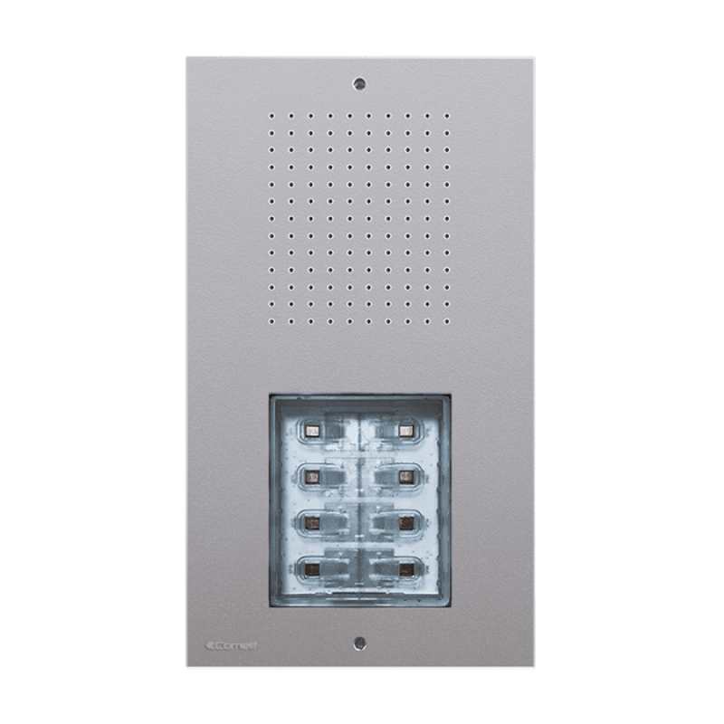 COMELIT - Serie Ciao - Pulsantiera audio 1-8 pulsanti, sistema Simplebus 2, tecnopolimeri IP54, antivandalo IK08, funzione privacy