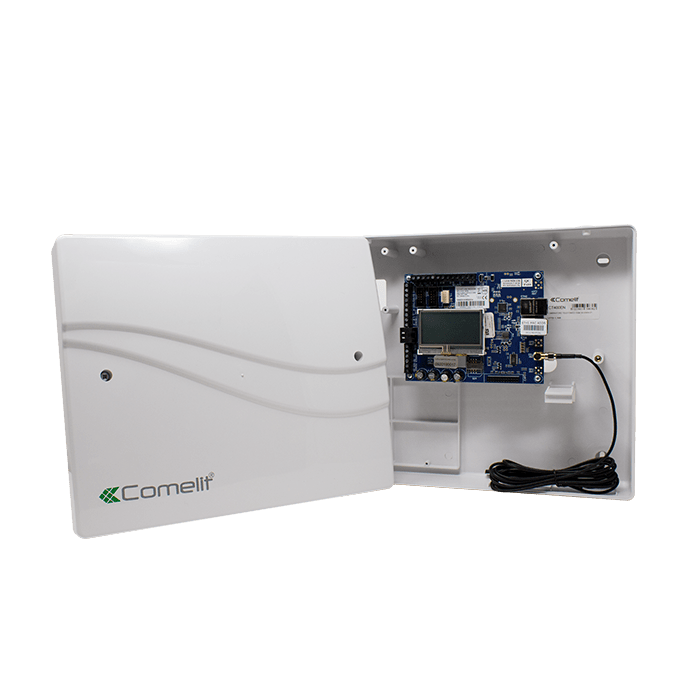 COMELIT - Combinatore telefonico GSM 3G/4G touchscreen, 4 ingressi monitorati, 4 relè 100mA 24VDC, EN54-21 CT400EN