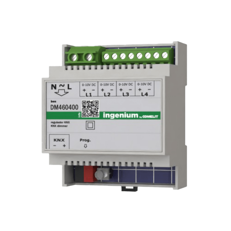 COMELIT - Dimmer KNX 0-10V 4 canali con uscita triac, controllo illuminazione/elettrovalvole, DIN 4 moduli