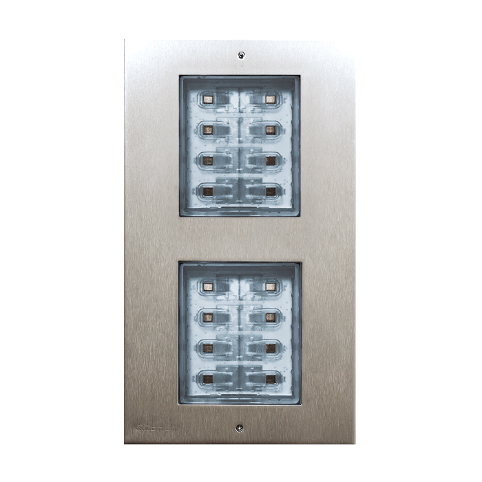 COMELIT - Serie Extra - Modulo 4+N, acciaio inox, predisposto 4/8 pulsanti, retroilluminazione, sistema tradizionale