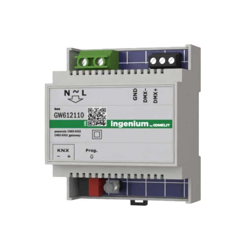 COMELIT - Gateway KNX - DMX bidirezionale, 48 canali simultanei, 8 scene/8 sequenze, DIN 4 moduli, ETS