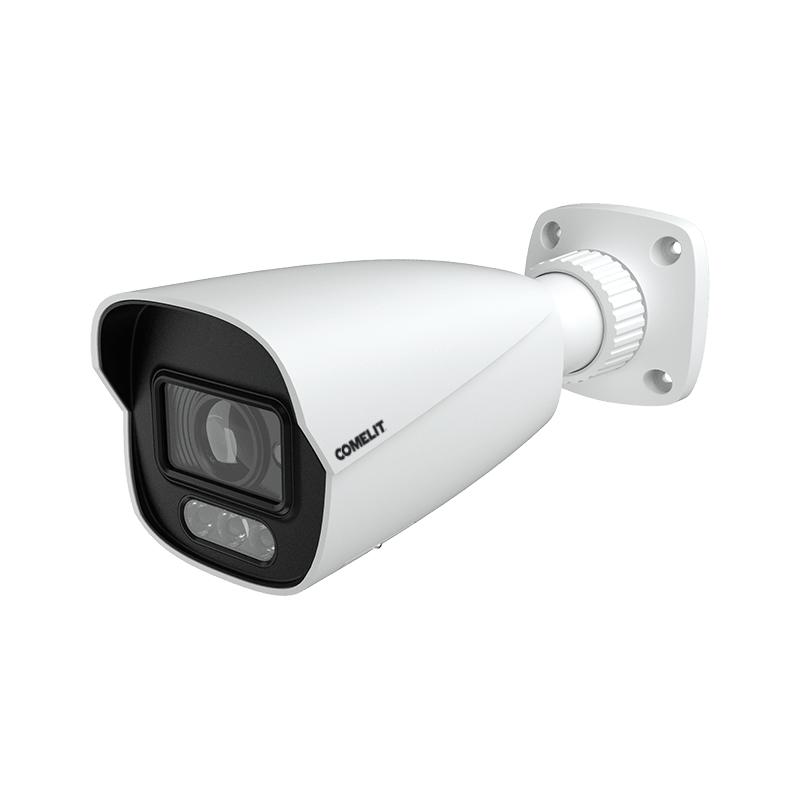 COMELIT - Serie Advance - Telecamera IP bullet 4MP ColorUP, varifocale 2.8-12mm, Light LED 40m, dual light, microfono, slot SD, alluminio IP67, 12V e PoE, ONVIF IPBCAMA04ZCUB