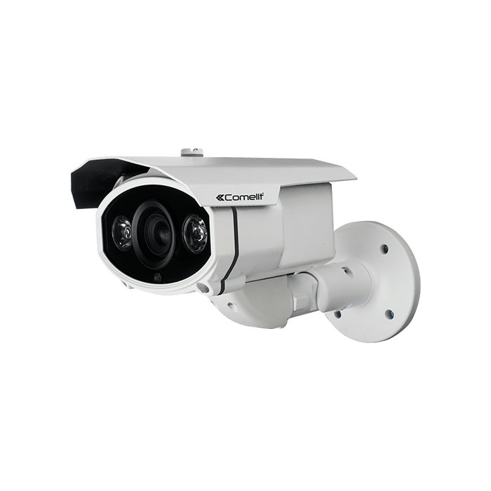 COMELIT - Telecamera IP bullet bianca 4MP, varifocale 2.8-12mm autofocus, H.265, IR LED array 50m, IP66, ONVIF