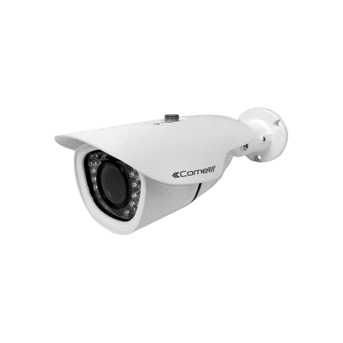 COMELIT - Telecamera IP bullet 4MP, ottica fissa 3.6mm, IR 30m, contenitore IP66, compatibile ONVIF