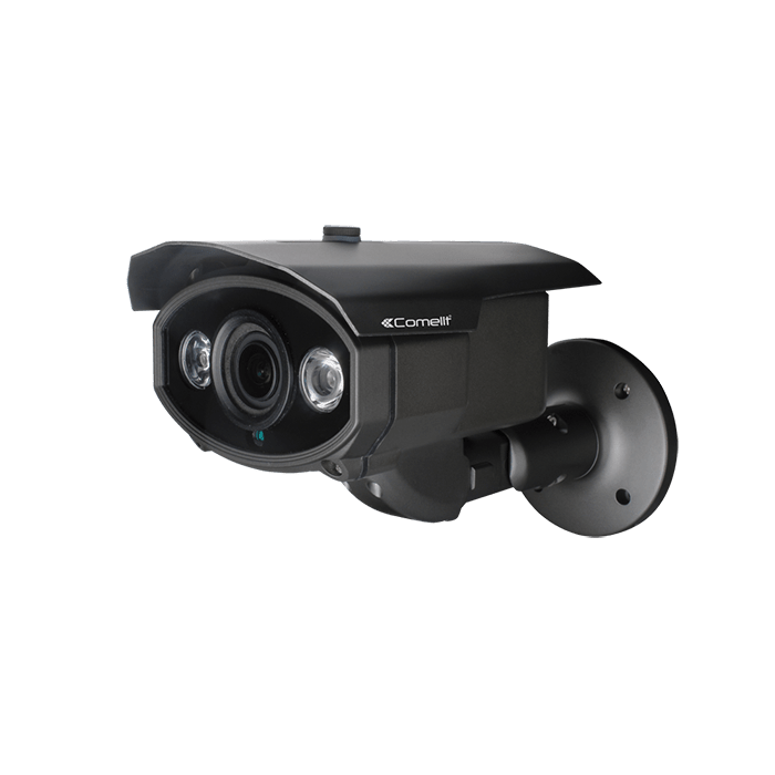 COMELIT - Telecamera IP big bullet 2MP, ottica varifocale motorizzata 2.8-12mm, LED IR 70m, alluminio IP67, alimentazione 12V e PoE, ONVIF