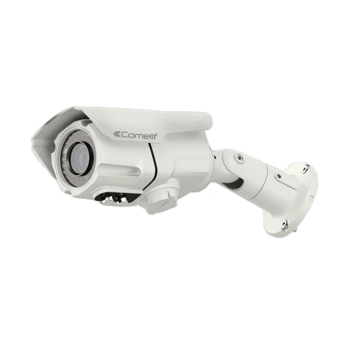 COMELIT - Telecamera IP bullet 5MP, ottica varifocale motorizzata 2.7-13.5mm, LED IR 40m, contenitore IP66, alimentazione 12V e PoE, ONVIF