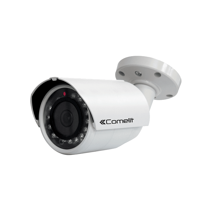 COMELIT - Telecamera IP bullet 4K, ottica varifocale motorizzata 3.6-11mm, LED IR 60m, contenitore IP66, alimentazione 12V e PoE, ONVIF