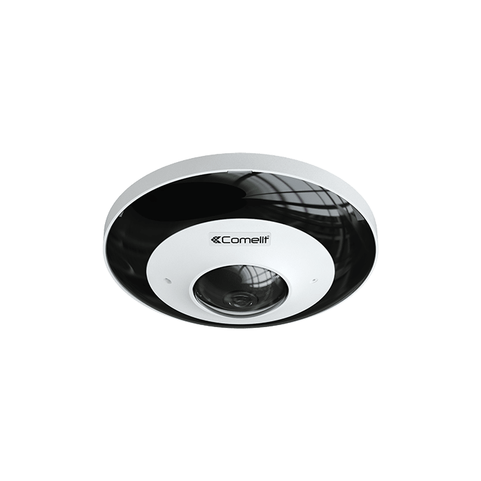 COMELIT - Serie Advance - Telecamera IP Fish-Eye 6MP 30fps, ottica fissa 1.07mm, 360°, Fisheye/Panoramica/PTZ, IR LED 30m, IP67, ONVIF
