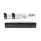COMELIT - Serie Smart - Kit IP 4K 4 canali, NVR IPNVR004S08PB + 2 telecamere IPBCAMS08F01B + cartello area videosorvegliata