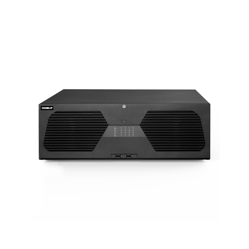 COMELIT - Serie Advance - NVR 64 canali IP 12MP, funzioni video analisi DVA, database volti e targhe, APP Comelit Videosorveglianza, senza HDD IPNVR064A08NBSL