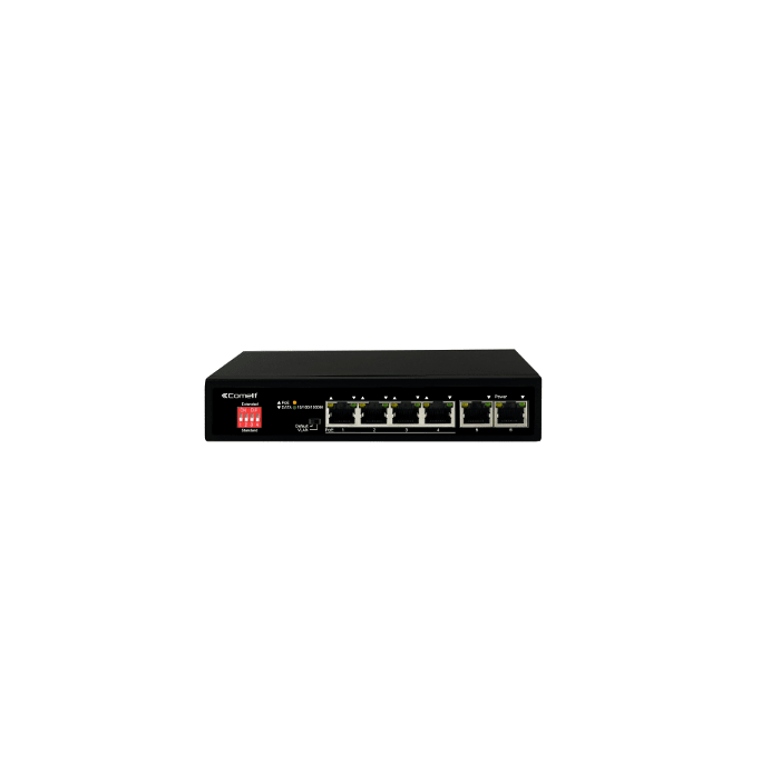 COMELIT - Serie Advance - Switch PoE 4 porte + 2 uplink gigabit, compatibile sistema ViP