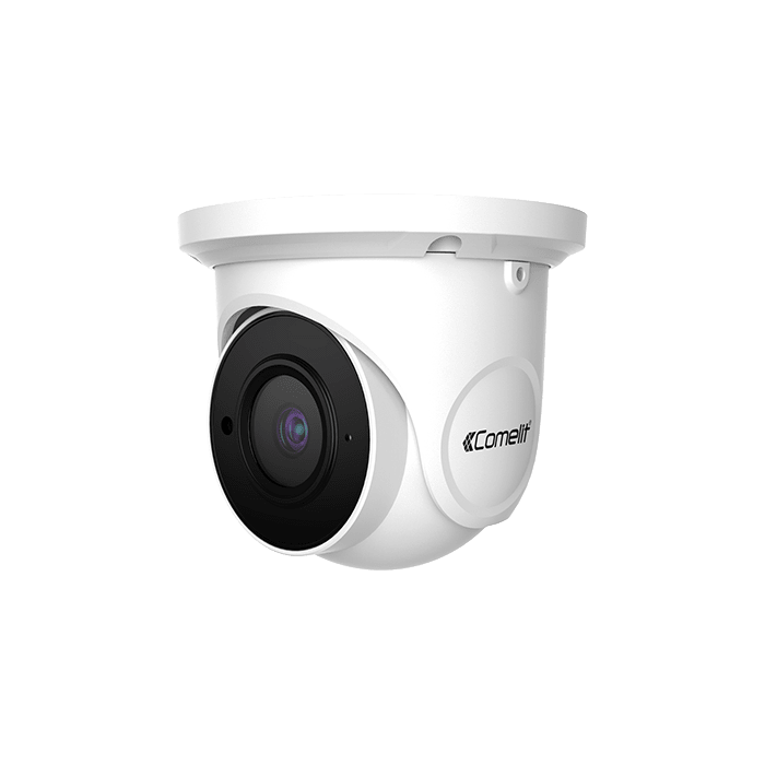 COMELIT - Serie Advance - Telecamera IP turret 4MP, varifocale 2.8-12mm, LED IR 50m, microfono, slot SD, IP67, 12V e PoE, ONVIF