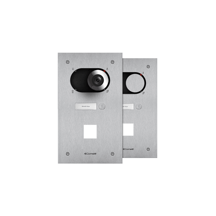 COMELIT - Serie Switch - Frontale 1 pulsante con foro 40x40mm controllo accessi, AISI 316, IK08