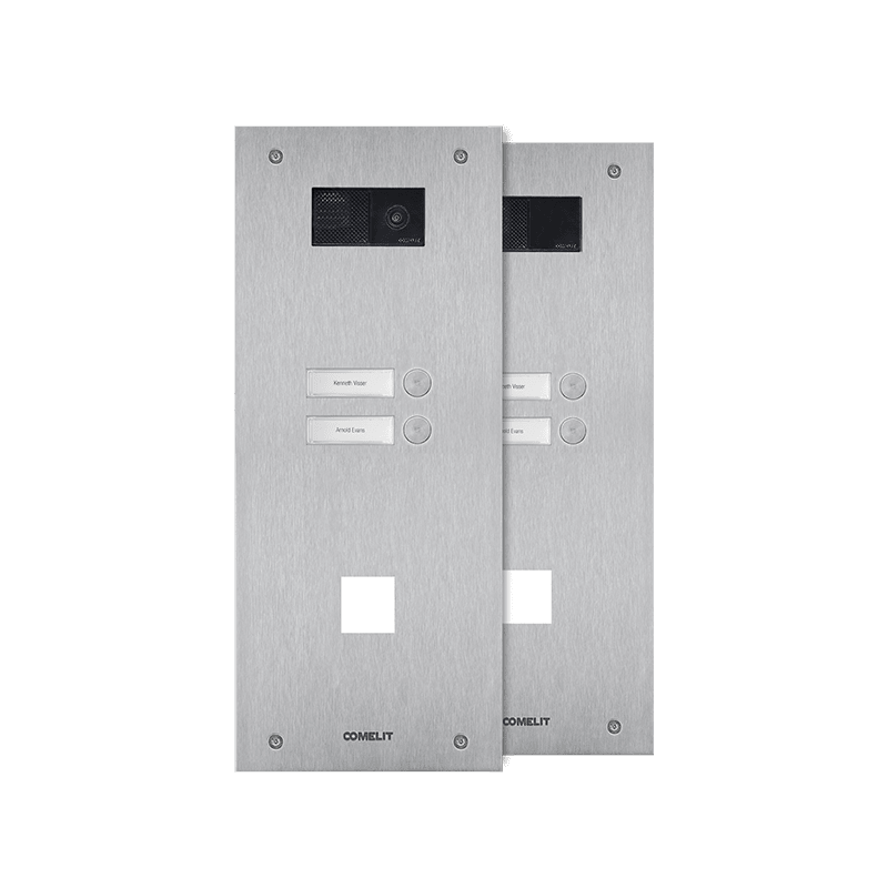 COMELIT - FRONTALE STEELSWITCH 2 PULS. E FORO 40X4
