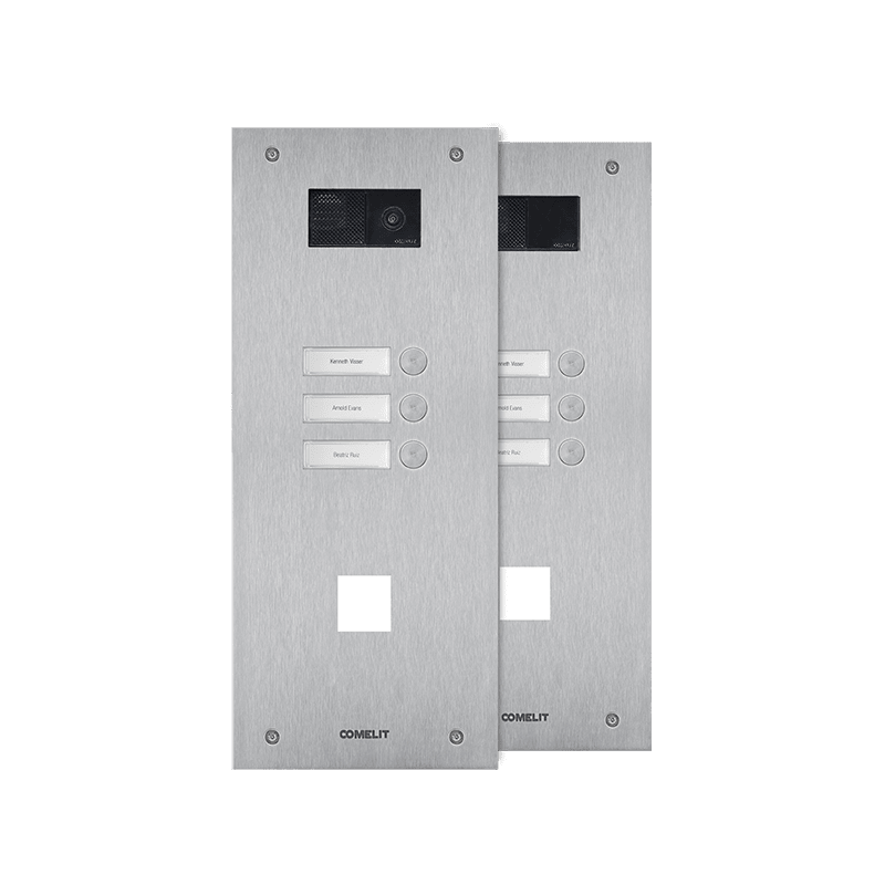 COMELIT - FRONTALE STEELSWITCH 3 PULS. E FORO 40X4
