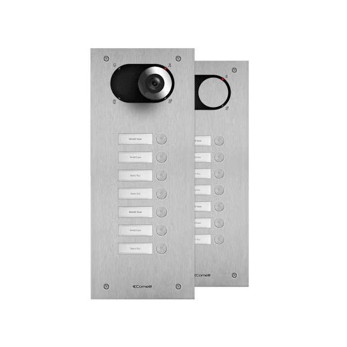 COMELIT - Serie Switch - Frontale 7 pulsanti, acciaio inox AISI 316, retroilluminazione LED, IK08