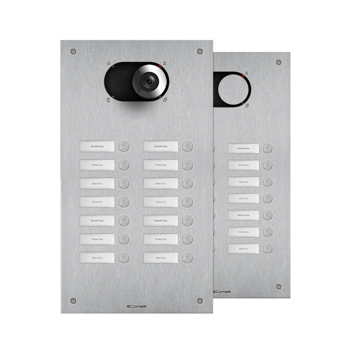 COMELIT - Serie Switch - Frontale 14 pulsanti 2 colonne, AISI 316, retroilluminazione LED, IK08