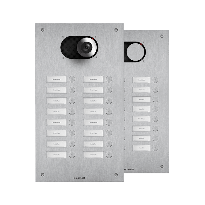 COMELIT - Serie Switch - Frontale 16 pulsanti 2 colonne, AISI 316, retroilluminazione LED, IK08